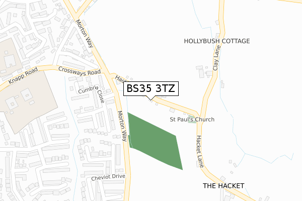 BS35 3TZ map - large scale - OS Open Zoomstack (Ordnance Survey)