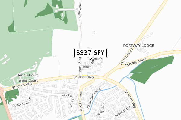 BS37 6FY map - large scale - OS Open Zoomstack (Ordnance Survey)