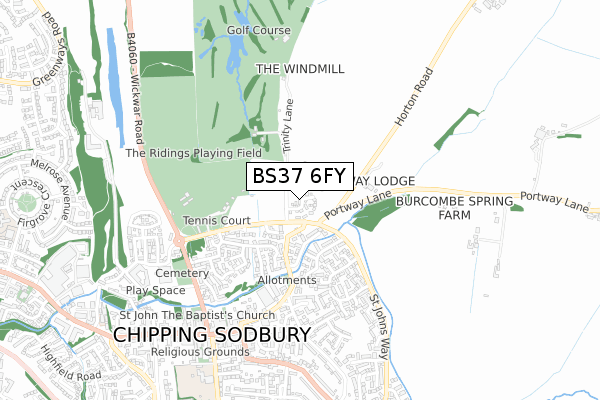 BS37 6FY map - small scale - OS Open Zoomstack (Ordnance Survey)