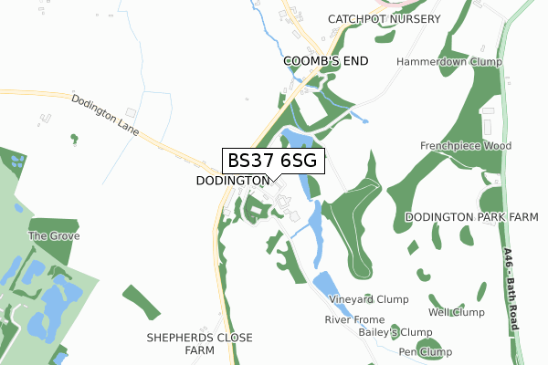 BS37 6SG map - small scale - OS Open Zoomstack (Ordnance Survey)