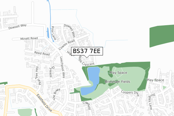 BS37 7EE map - large scale - OS Open Zoomstack (Ordnance Survey) BS37 7EE map - large scale - OS Open Zoomstack (Ordnance Survey)
