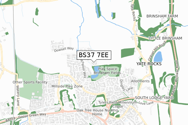 BS37 7EE map - small scale - OS Open Zoomstack (Ordnance Survey) BS37 7EE map - small scale - OS Open Zoomstack (Ordnance Survey)
