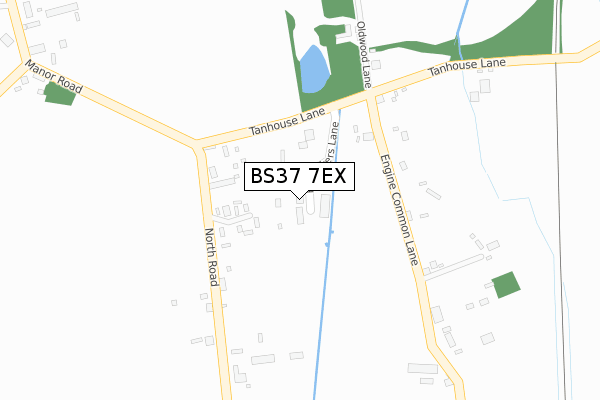 BS37 7EX map - large scale - OS Open Zoomstack (Ordnance Survey)