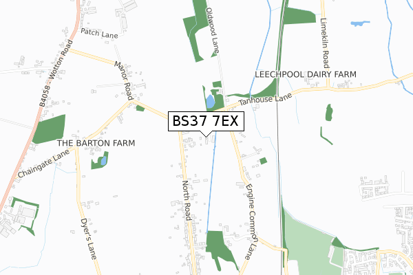 BS37 7EX map - small scale - OS Open Zoomstack (Ordnance Survey)