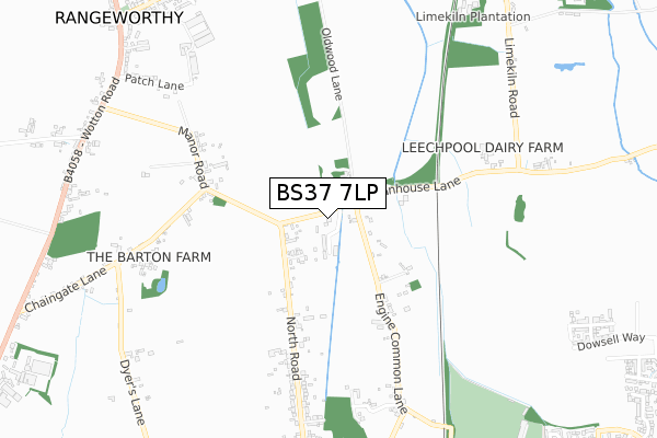 BS37 7LP map - small scale - OS Open Zoomstack (Ordnance Survey)