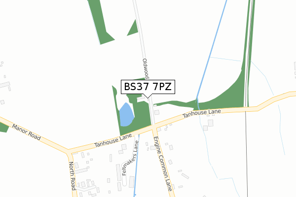 BS37 7PZ map - large scale - OS Open Zoomstack (Ordnance Survey)