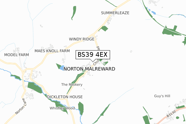 BS39 4EX map - small scale - OS Open Zoomstack (Ordnance Survey)