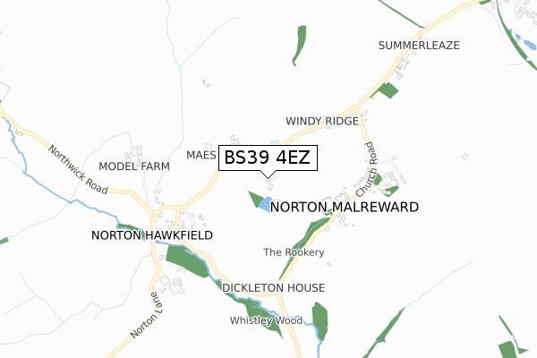 BS39 4EZ map - small scale - OS Open Zoomstack (Ordnance Survey)