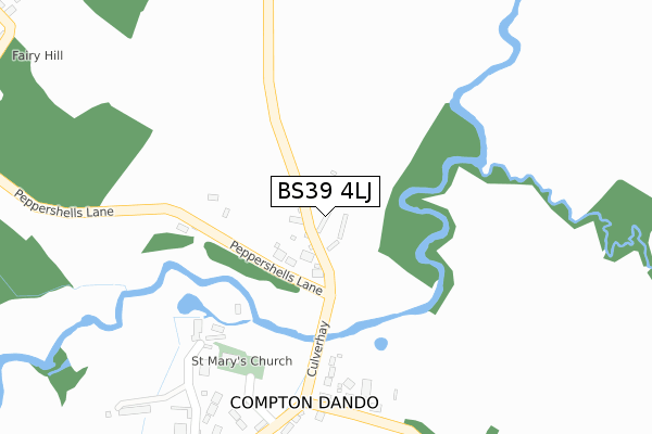 BS39 4LJ map - large scale - OS Open Zoomstack (Ordnance Survey)