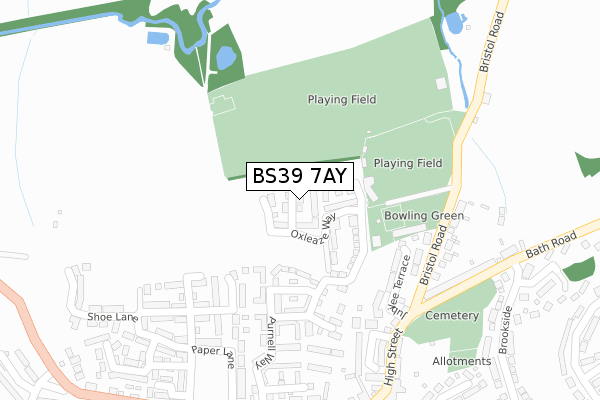 BS39 7AY map - large scale - OS Open Zoomstack (Ordnance Survey) BS39 7AY map - large scale - OS Open Zoomstack (Ordnance Survey)