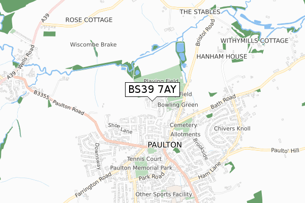 BS39 7AY map - small scale - OS Open Zoomstack (Ordnance Survey) BS39 7AY map - small scale - OS Open Zoomstack (Ordnance Survey)