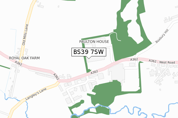 BS39 7SW map - large scale - OS Open Zoomstack (Ordnance Survey)