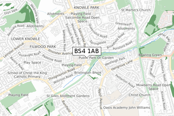 BS4 1AB map - small scale - OS Open Zoomstack (Ordnance Survey)