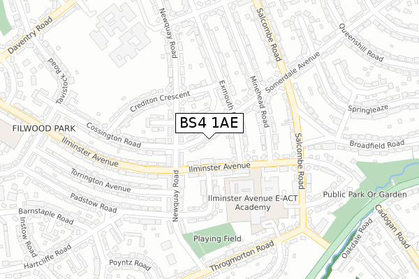 BS4 1AE map - large scale - OS Open Zoomstack (Ordnance Survey)