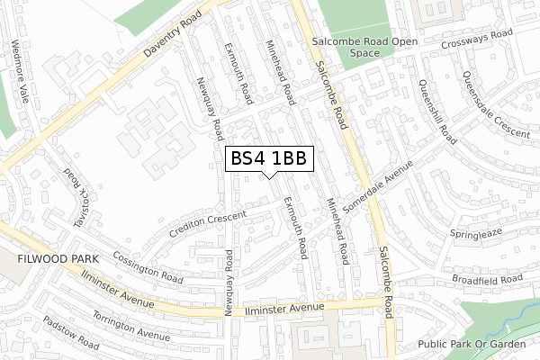BS4 1BB map - large scale - OS Open Zoomstack (Ordnance Survey)