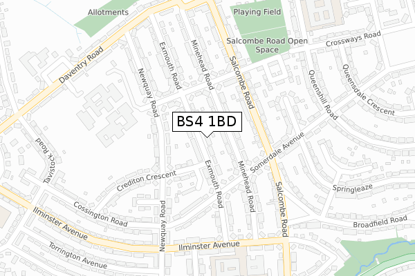 BS4 1BD map - large scale - OS Open Zoomstack (Ordnance Survey)