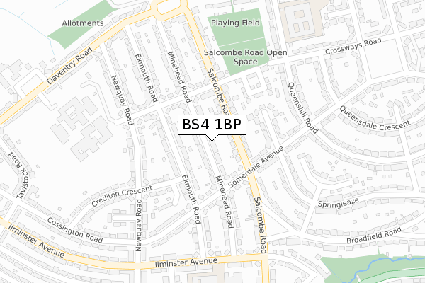 BS4 1BP map - large scale - OS Open Zoomstack (Ordnance Survey)