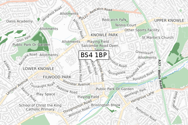 BS4 1BP map - small scale - OS Open Zoomstack (Ordnance Survey)