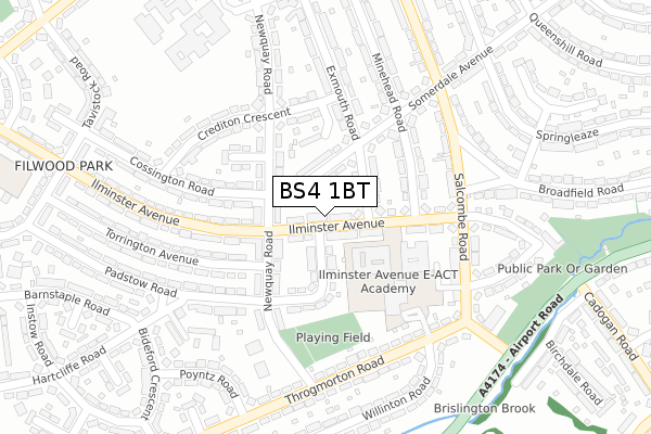 BS4 1BT map - large scale - OS Open Zoomstack (Ordnance Survey)