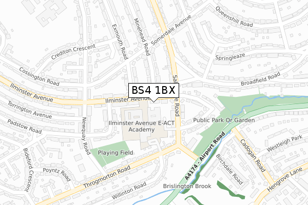 BS4 1BX map - large scale - OS Open Zoomstack (Ordnance Survey)