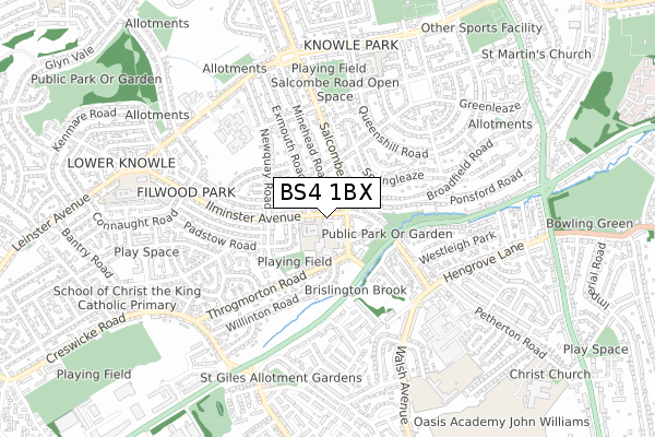 BS4 1BX map - small scale - OS Open Zoomstack (Ordnance Survey)