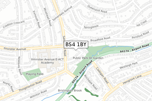 BS4 1BY map - large scale - OS Open Zoomstack (Ordnance Survey)