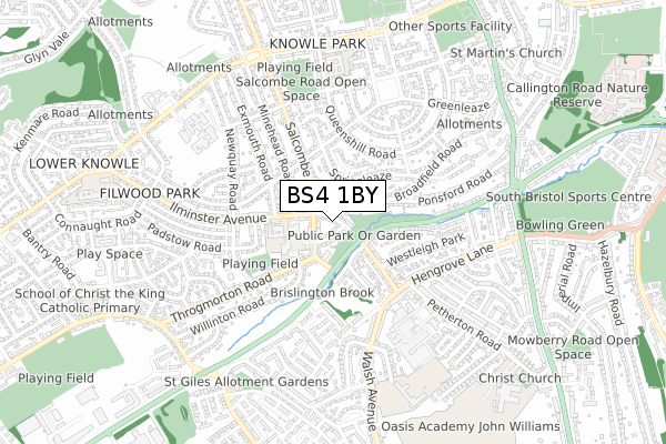 BS4 1BY map - small scale - OS Open Zoomstack (Ordnance Survey)