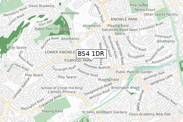 BS4 1DR map - small scale - OS Open Zoomstack (Ordnance Survey)