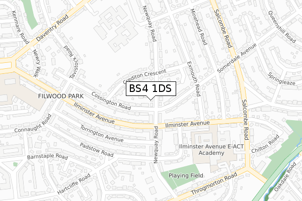 BS4 1DS map - large scale - OS Open Zoomstack (Ordnance Survey)