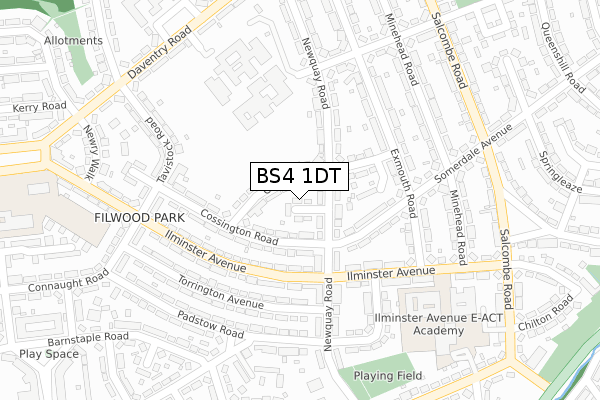 BS4 1DT map - large scale - OS Open Zoomstack (Ordnance Survey)