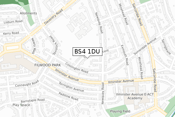 BS4 1DU map - large scale - OS Open Zoomstack (Ordnance Survey)