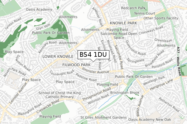 BS4 1DU map - small scale - OS Open Zoomstack (Ordnance Survey)