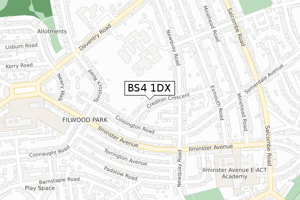 BS4 1DX map - large scale - OS Open Zoomstack (Ordnance Survey)