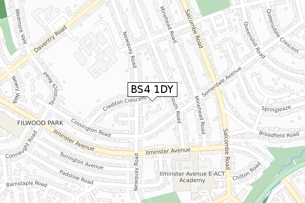 BS4 1DY map - large scale - OS Open Zoomstack (Ordnance Survey)