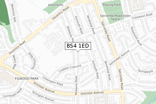 BS4 1ED map - large scale - OS Open Zoomstack (Ordnance Survey)