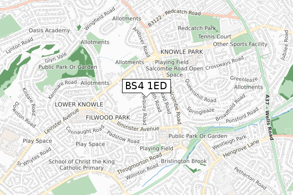 BS4 1ED map - small scale - OS Open Zoomstack (Ordnance Survey)