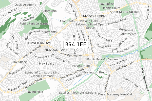 BS4 1EE map - small scale - OS Open Zoomstack (Ordnance Survey)