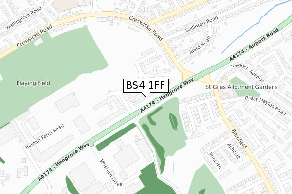 BS4 1FF map - large scale - OS Open Zoomstack (Ordnance Survey)