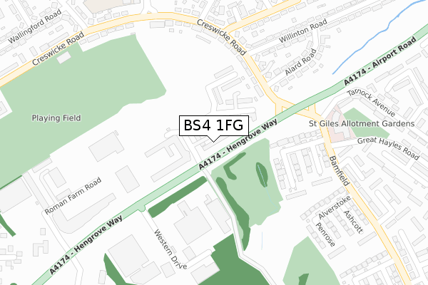 BS4 1FG map - large scale - OS Open Zoomstack (Ordnance Survey)