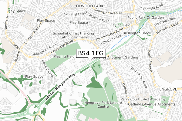 BS4 1FG map - small scale - OS Open Zoomstack (Ordnance Survey) BS4 1FG map - small scale - OS Open Zoomstack (Ordnance Survey)