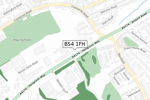 BS4 1FH map - large scale - OS Open Zoomstack (Ordnance Survey)