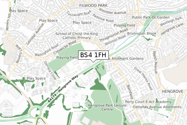 BS4 1FH map - small scale - OS Open Zoomstack (Ordnance Survey)