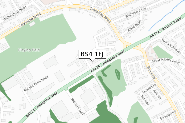 BS4 1FJ map - large scale - OS Open Zoomstack (Ordnance Survey)