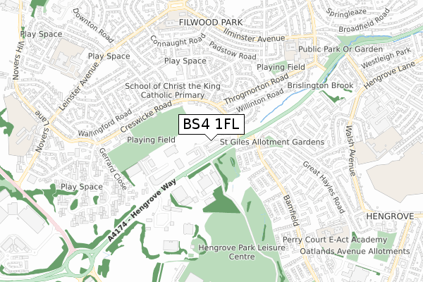 BS4 1FL map - small scale - OS Open Zoomstack (Ordnance Survey) BS4 1FL map - small scale - OS Open Zoomstack (Ordnance Survey)