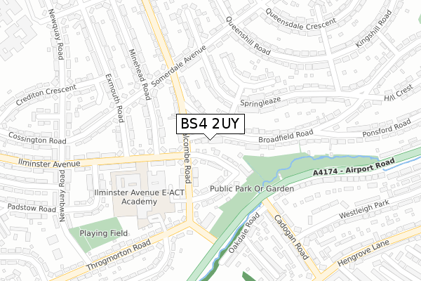 BS4 2UY map - large scale - OS Open Zoomstack (Ordnance Survey)