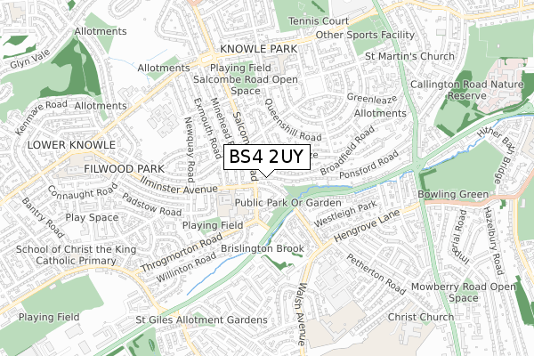 BS4 2UY map - small scale - OS Open Zoomstack (Ordnance Survey)