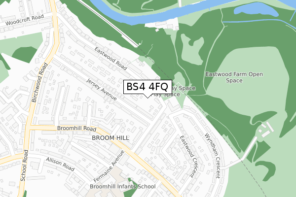 BS4 4FQ map - large scale - OS Open Zoomstack (Ordnance Survey)