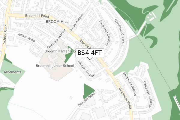 BS4 4FT map - large scale - OS Open Zoomstack (Ordnance Survey)