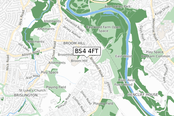 BS4 4FT map - small scale - OS Open Zoomstack (Ordnance Survey)