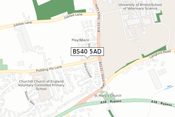 BS40 5AD map - large scale - OS Open Zoomstack (Ordnance Survey) BS40 5AD map - large scale - OS Open Zoomstack (Ordnance Survey)